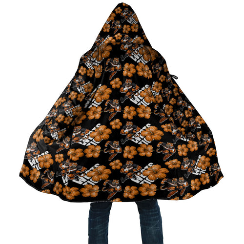 Wests Tigers Cloak Tropical Hibiscus Floral Seamless Rugby Mascot