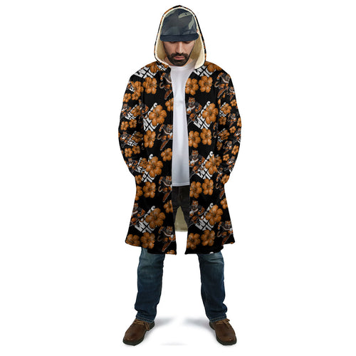 Wests Tigers Cloak Tropical Hibiscus Floral Seamless Rugby Mascot