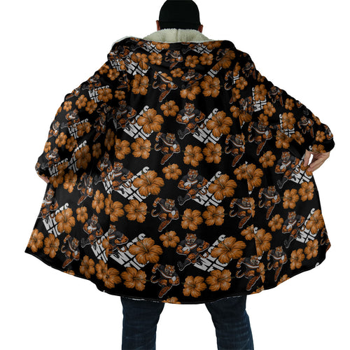 Wests Tigers Cloak Tropical Hibiscus Floral Seamless Rugby Mascot