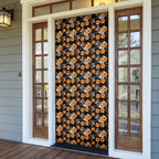 Wests Tigers Door Cover Tropical Hibiscus Floral Seamless Rugby Mascot