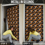 Wests Tigers Door Cover Tropical Hibiscus Floral Seamless Rugby Mascot