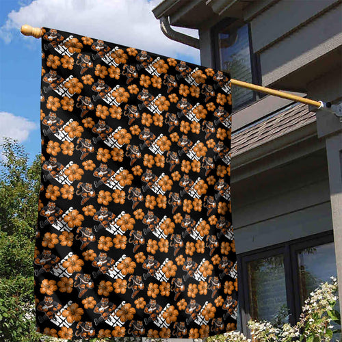 Wests Tigers Garden Flag Tropical Hibiscus Floral Seamless Rugby Mascot