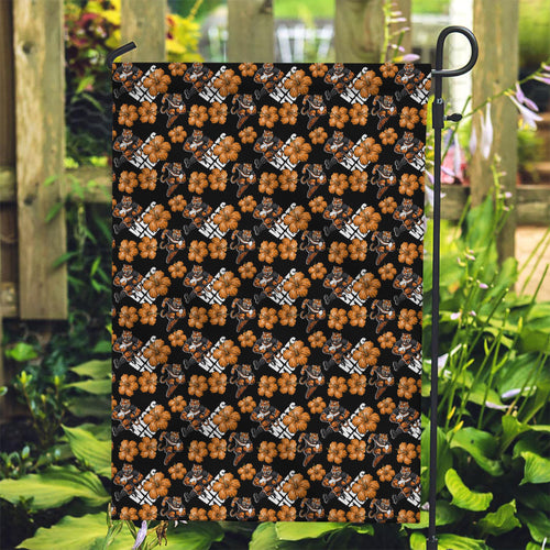 Wests Tigers Garden Flag Tropical Hibiscus Floral Seamless Rugby Mascot
