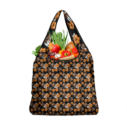 Wests Tigers Grocery Bag Tropical Hibiscus Floral Seamless Rugby Mascot