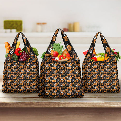 Wests Tigers Grocery Bag Tropical Hibiscus Floral Seamless Rugby Mascot