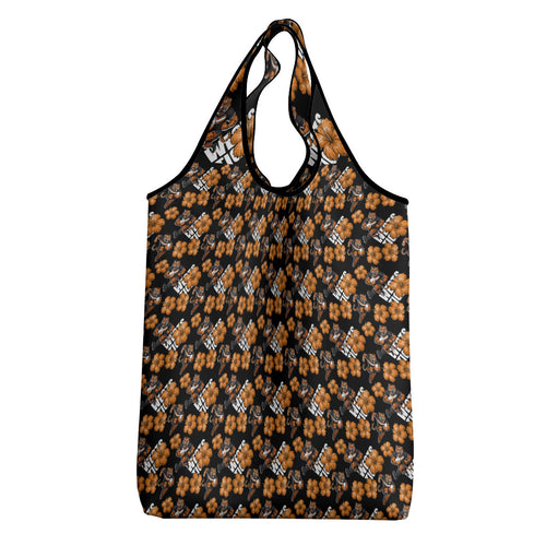 Wests Tigers Grocery Bag Tropical Hibiscus Floral Seamless Rugby Mascot