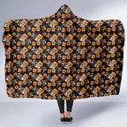 Wests Tigers Hooded Blanket Tropical Hibiscus Floral Seamless Rugby Mascot