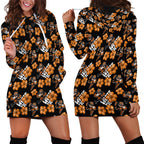 Wests Tigers Hoodie Dress Tropical Hibiscus Floral Seamless Rugby Mascot