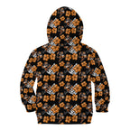 Wests Tigers Kid Hoodie Tropical Hibiscus Floral Seamless Rugby Mascot