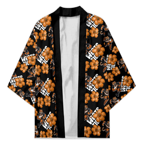 Wests Tigers Kimono Tropical Hibiscus Floral Seamless Rugby Mascot