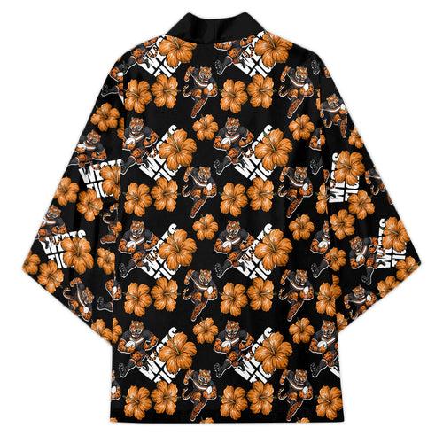Wests Tigers Kimono Tropical Hibiscus Floral Seamless Rugby Mascot