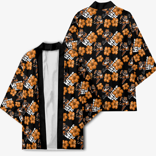 Wests Tigers Kimono Tropical Hibiscus Floral Seamless Rugby Mascot