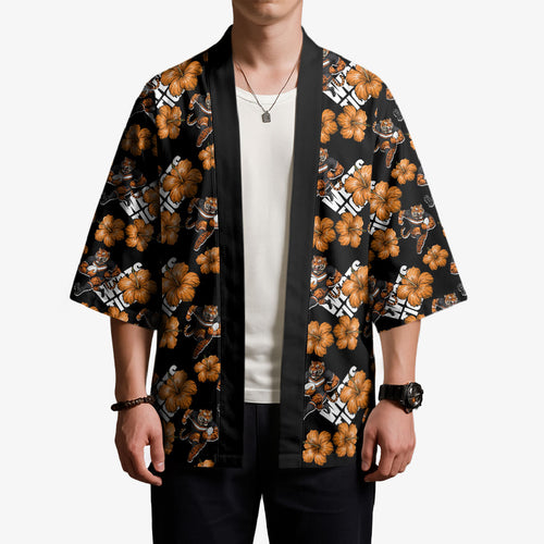 Wests Tigers Kimono Tropical Hibiscus Floral Seamless Rugby Mascot