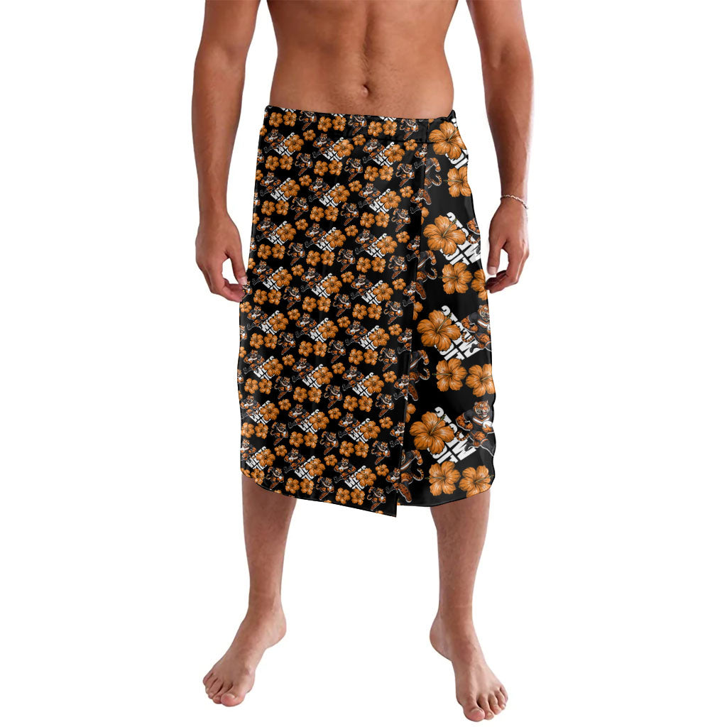 Wests Tigers Lavalava Tropical Hibiscus Floral Seamless Rugby Mascot
