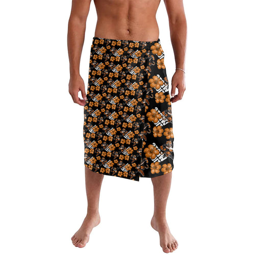 Wests Tigers Lavalava Tropical Hibiscus Floral Seamless Rugby Mascot