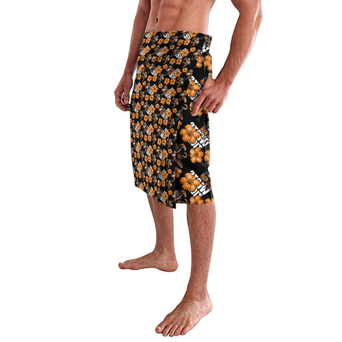 Wests Tigers Lavalava Tropical Hibiscus Floral Seamless Rugby Mascot