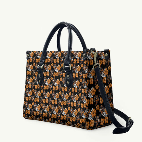 Wests Tigers Leather Bag Tropical Hibiscus Floral Seamless Rugby Mascot