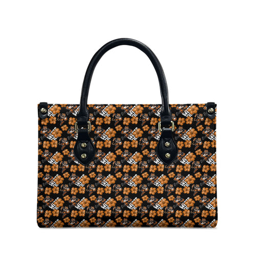 Wests Tigers Leather Bag Tropical Hibiscus Floral Seamless Rugby Mascot