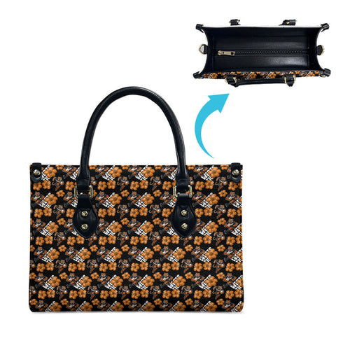 Wests Tigers Leather Bag Tropical Hibiscus Floral Seamless Rugby Mascot