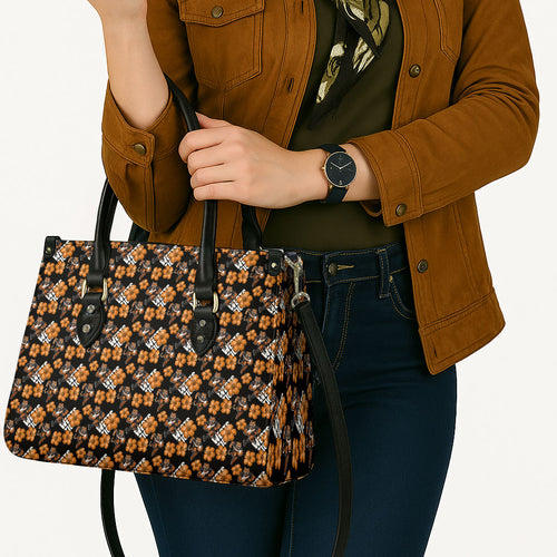Wests Tigers Leather Bag Tropical Hibiscus Floral Seamless Rugby Mascot