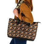 Wests Tigers Leather Tote Bag Tropical Hibiscus Floral Seamless Rugby Mascot