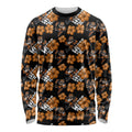 Wests Tigers Long Sleeve Shirt Tropical Hibiscus Floral Seamless Rugby Mascot