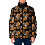 Wests Tigers Padded Jacket Tropical Hibiscus Floral Seamless Rugby Mascot