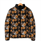 Wests Tigers Padded Jacket Tropical Hibiscus Floral Seamless Rugby Mascot