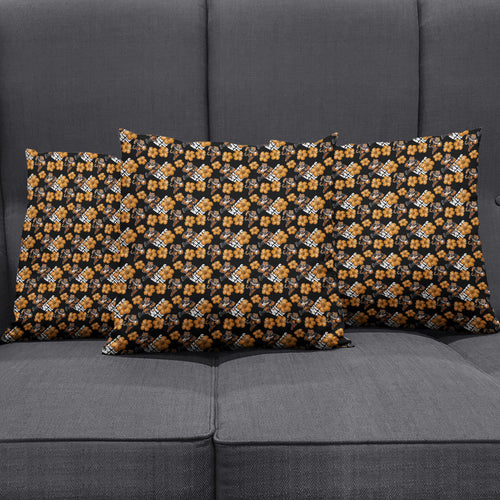 Wests Tigers Pillow Cover Tropical Hibiscus Floral Seamless Rugby Mascot
