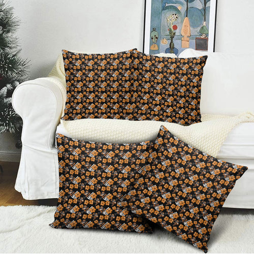 Wests Tigers Pillow Cover Tropical Hibiscus Floral Seamless Rugby Mascot