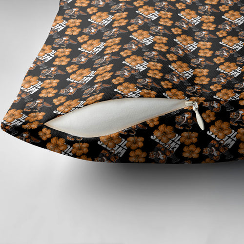 Wests Tigers Pillow Cover Tropical Hibiscus Floral Seamless Rugby Mascot