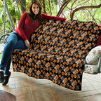 Wests Tigers Quilt Tropical Hibiscus Floral Seamless Rugby Mascot