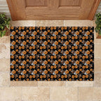 Wests Tigers Rubber Doormat Tropical Hibiscus Floral Seamless Rugby Mascot
