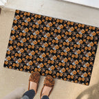 Wests Tigers Rubber Doormat Tropical Hibiscus Floral Seamless Rugby Mascot