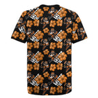 Wests Tigers Rugby Jersey Tropical Hibiscus Floral Seamless Rugby Mascot