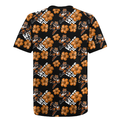 Wests Tigers Rugby Jersey Tropical Hibiscus Floral Seamless Rugby Mascot