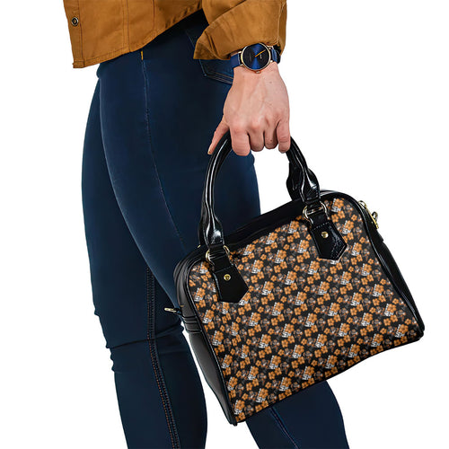 Wests Tigers Shoulder Handbag Tropical Hibiscus Floral Seamless Rugby Mascot