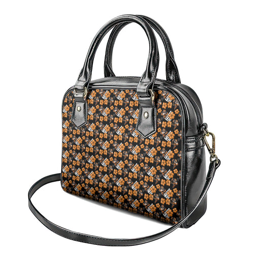 Wests Tigers Shoulder Handbag Tropical Hibiscus Floral Seamless Rugby Mascot