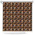 Wests Tigers Shower Curtain Tropical Hibiscus Floral Seamless Rugby Mascot