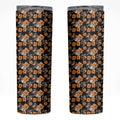 Wests Tigers Skinny Tumbler Tropical Hibiscus Floral Seamless Rugby Mascot