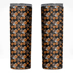 Wests Tigers Skinny Tumbler Tropical Hibiscus Floral Seamless Rugby Mascot