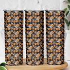 Wests Tigers Skinny Tumbler Tropical Hibiscus Floral Seamless Rugby Mascot