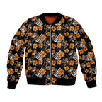 Wests Tigers Sleeve Zip Bomber Jacket Tropical Hibiscus Floral Seamless Rugby Mascot