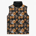 Wests Tigers Sleeveless Puffer Jacket Tropical Hibiscus Floral Seamless Rugby Mascot