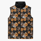 Wests Tigers Sleeveless Puffer Jacket Tropical Hibiscus Floral Seamless Rugby Mascot