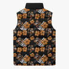 Wests Tigers Sleeveless Puffer Jacket Tropical Hibiscus Floral Seamless Rugby Mascot