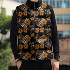 Wests Tigers Sleeveless Puffer Jacket Tropical Hibiscus Floral Seamless Rugby Mascot