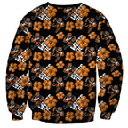 Wests Tigers Sweatshirt Tropical Hibiscus Floral Seamless Rugby Mascot