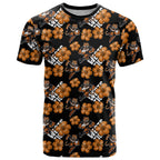 Wests Tigers T Shirt Tropical Hibiscus Floral Seamless Rugby Mascot