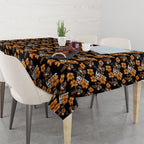 Wests Tigers Tablecloth Tropical Hibiscus Floral Seamless Rugby Mascot